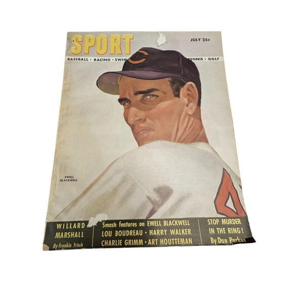 Sport Magazine July 1948 Ewell Blackwell Olsen Lou Boudreau MLB Schedule - Picture 1 of 11